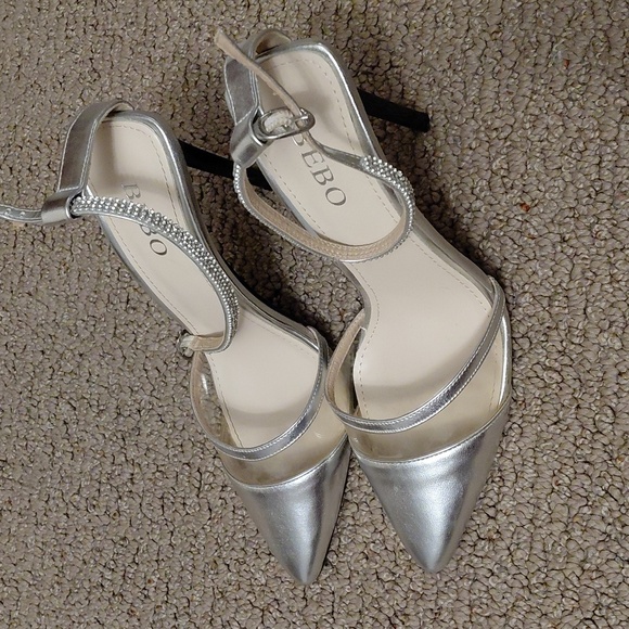 BEBO Rhinestone Embellished Ankle Strap Heels Size 5.5 - Picture 7 of 10